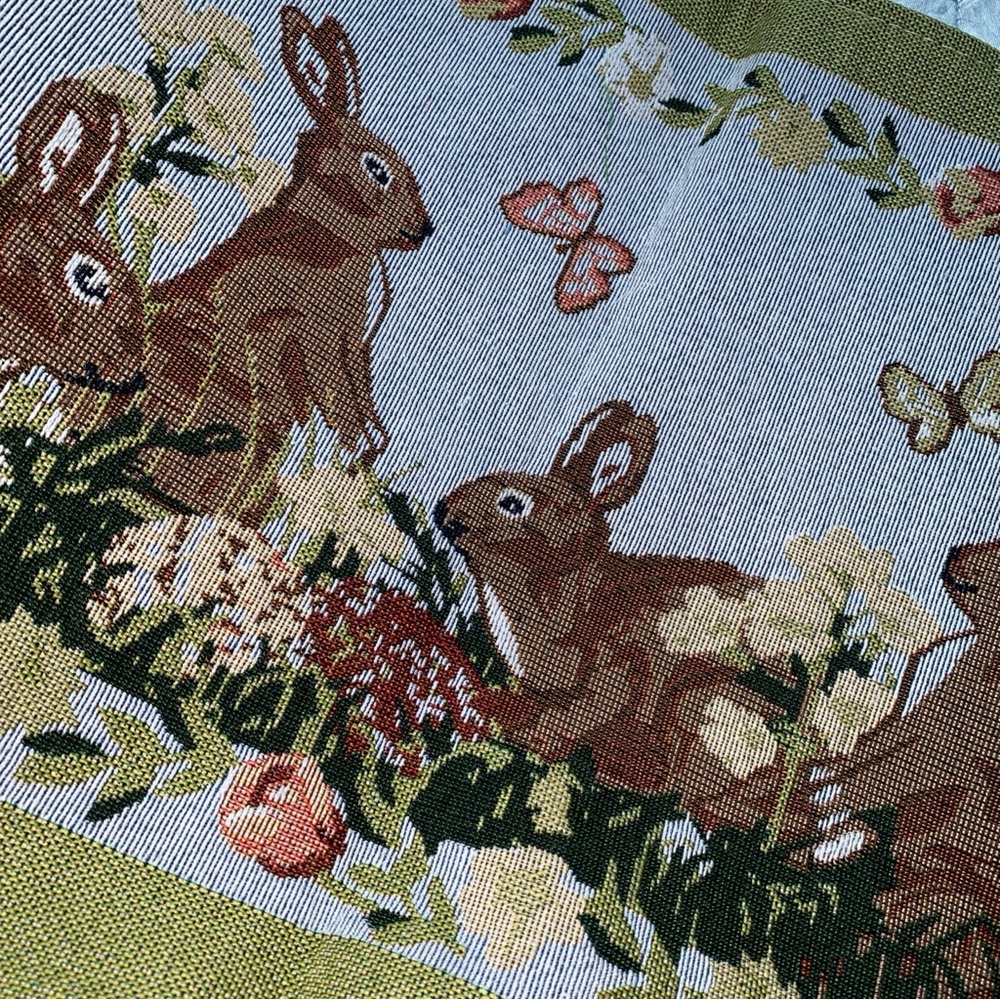 Easter Bunny Bunnies‎ Floral Tapestry Table Runner New